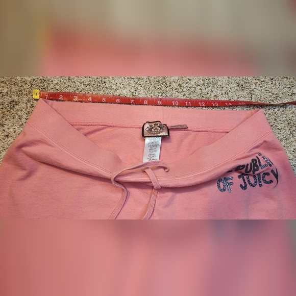 Juicy Couture Rare 2 piece track suit hoodie pants Lg Republic of Juicy glitter - Picture 14 of 15